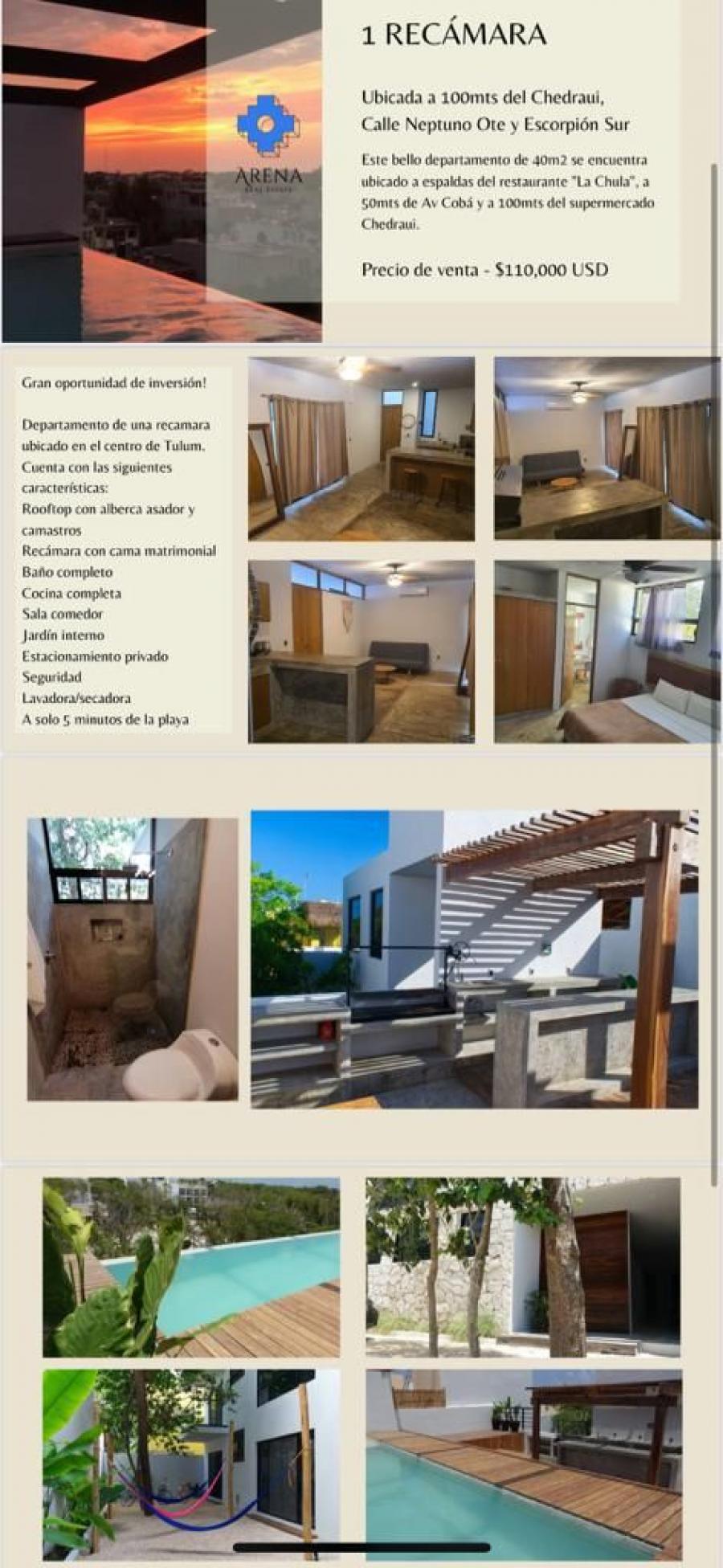 Foto Departamento en Venta en Tulum, Quintana Roo - U$D 110.000 - DEV320856 - BienesOnLine