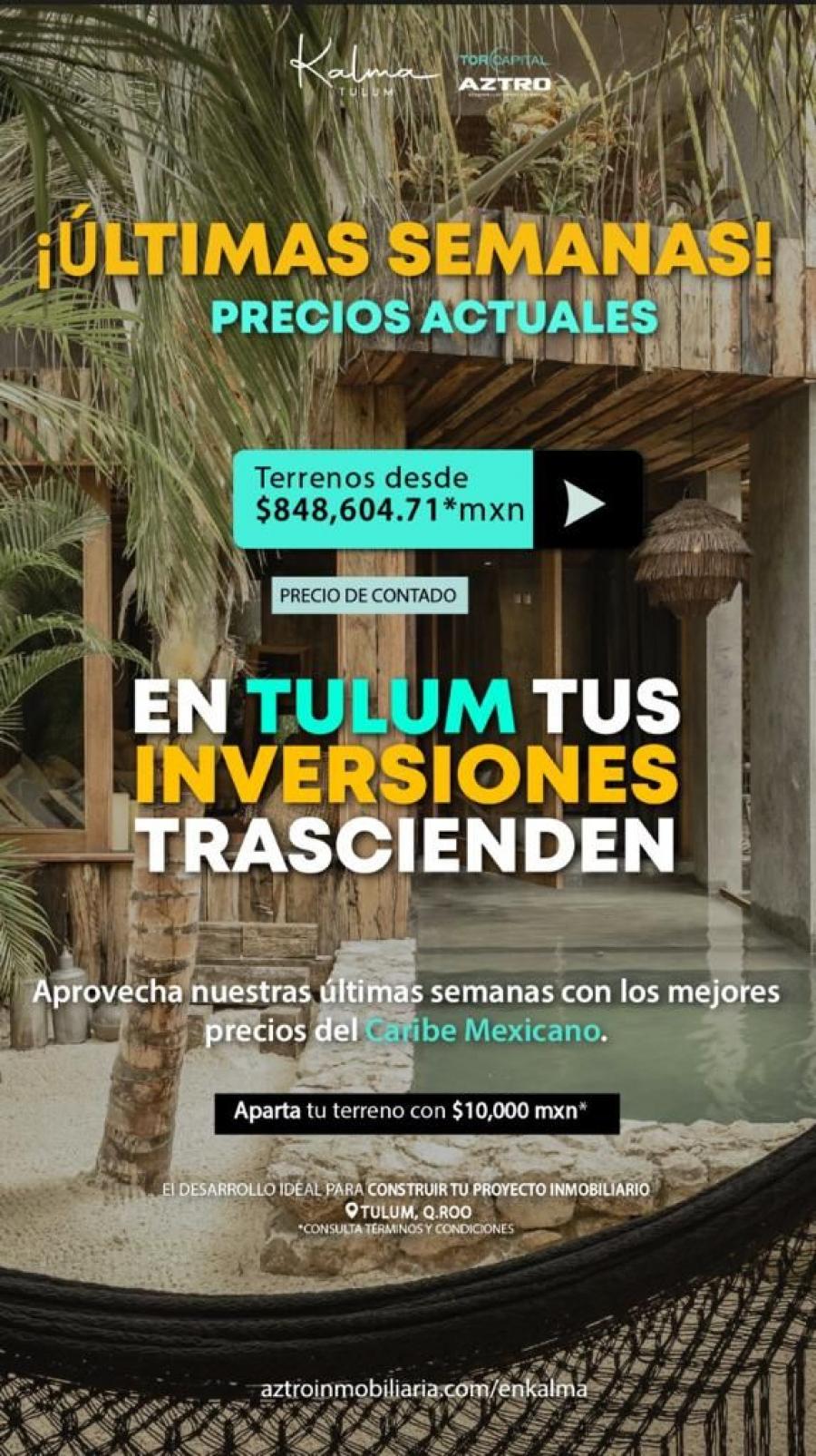 Foto Terreno en Venta en Tulum, Quintana Roo - $ 84.860.471 - TEV327480 - BienesOnLine