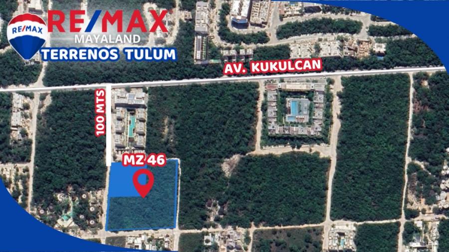 Oportunidad 2500 m2 en esquina a solo 100 mts de la av Kukulcan 