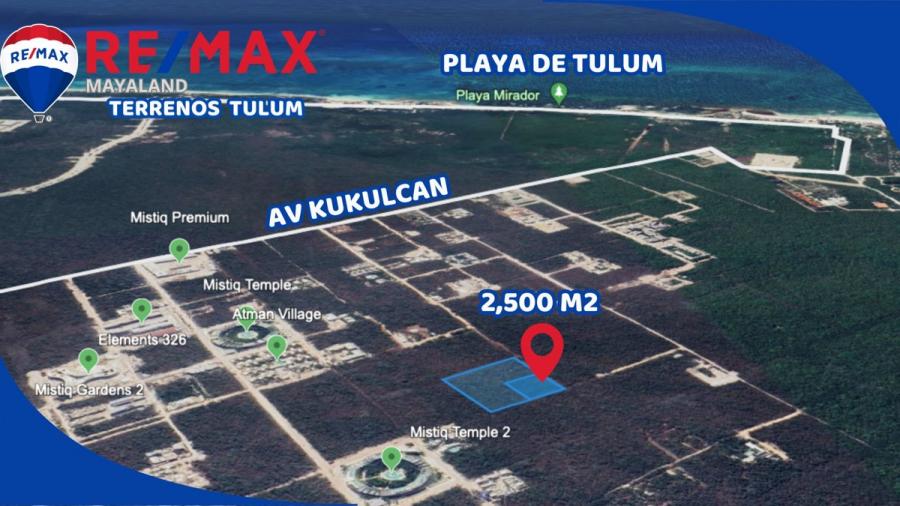 Oportunidad terreno de 2500 m2 a solo 1 km de la playa de tulum