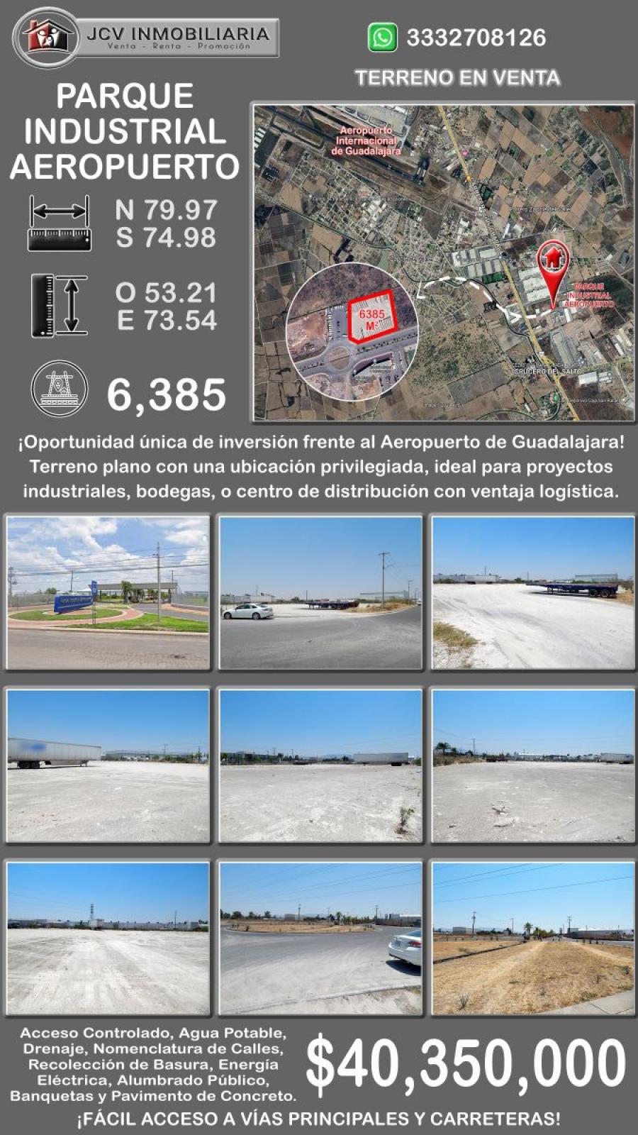 Terreno en Venta en Parque Industrial Aeropuerto Tlajomulco de Zúñiga, Jalisco