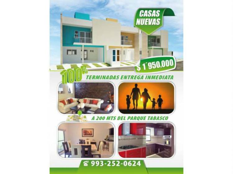 VENDO CASAS NUEVAS A 200 MTS DEL PARQUE TABASCO