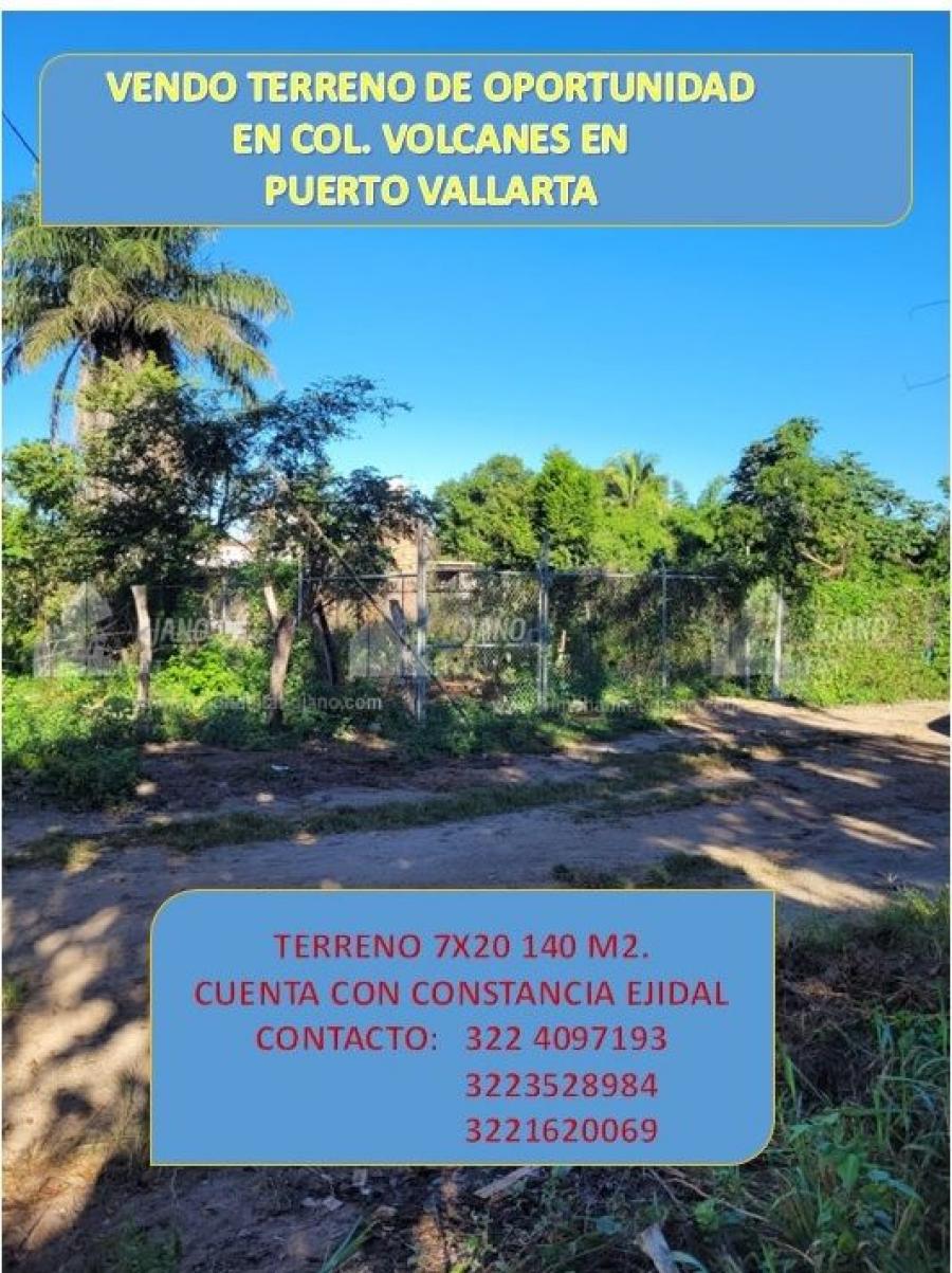 VENDO TERRENO TOTALMENTE PLANO EN PUERTO VALLARTA EN LA COLONIA VOLCANES