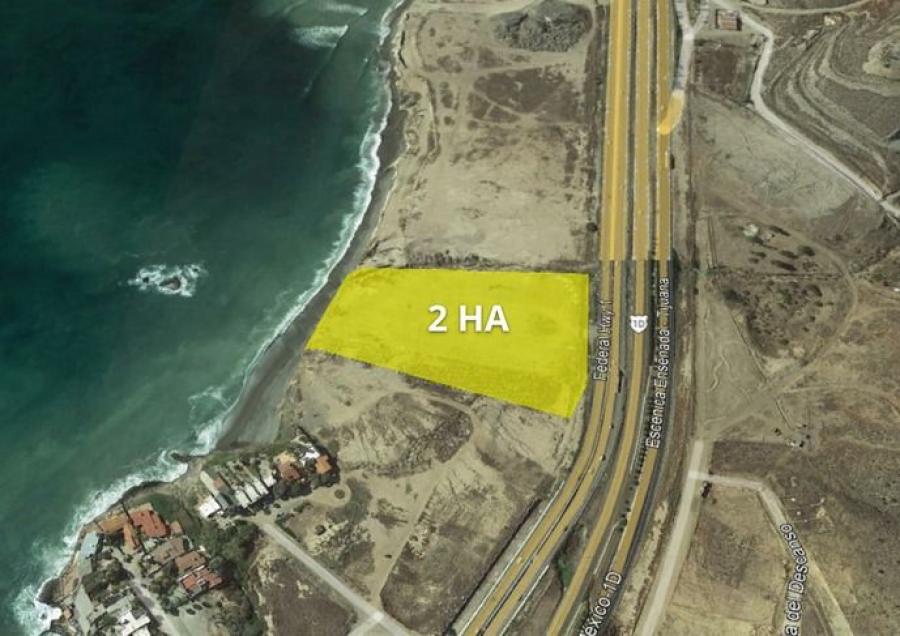 Venta de terreno de 2 Ha en Rosarito, frente al mar con gran potencial