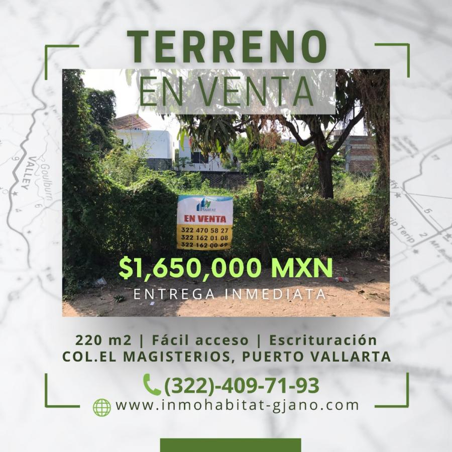 VENTA DE TERRENO EN EL MAGISTERIO PUERTO VALLARTA.