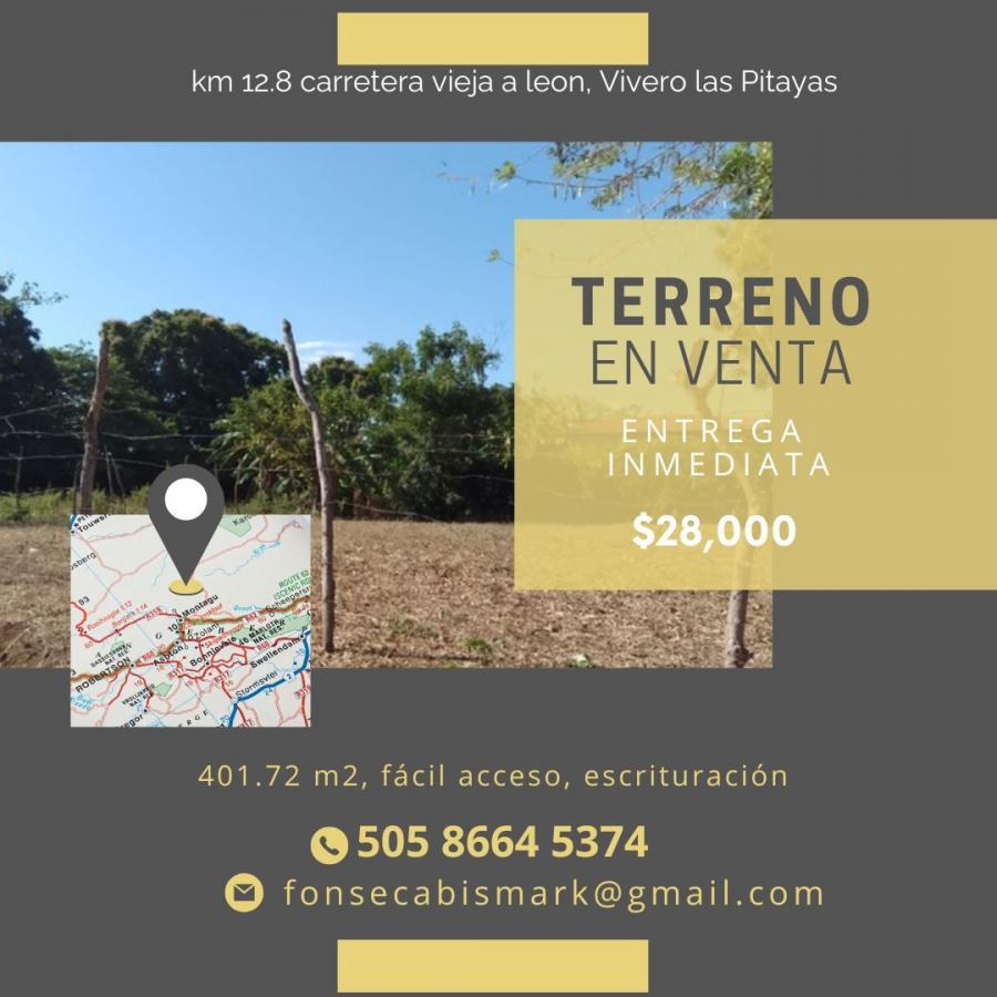 SE VENDE TERRENO KM 12.8 CARRETERA VIEJA A LEON (LAS PITAYAS)