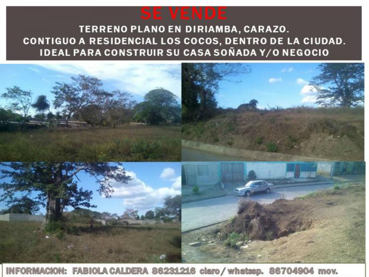 TERRENO PLANO, EN DIRIAMBA