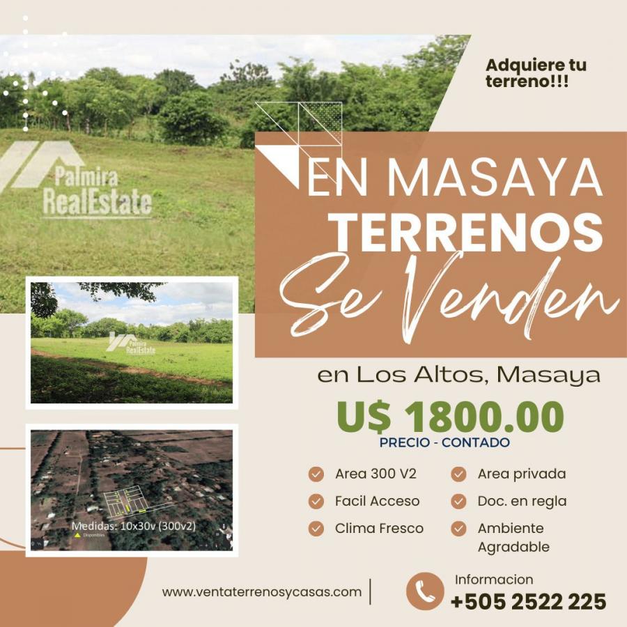 Foto Terreno en Venta en Masaya, Masaya - U$D 1.800 - TEV999 - BienesOnLine