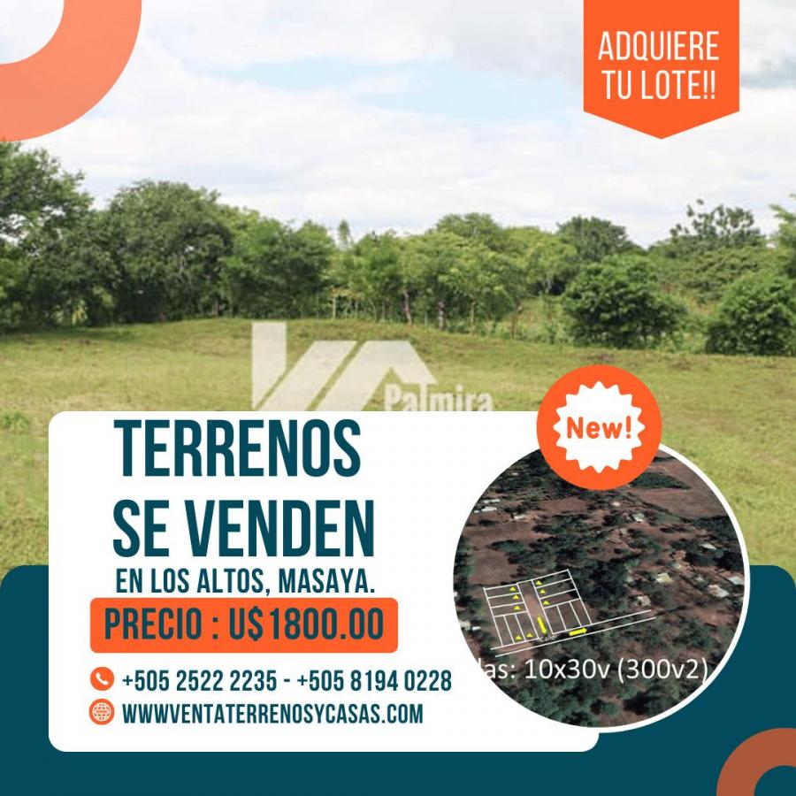 Foto Terreno en Venta en Masaya, Masaya - U$D 1.800 - TEV995 - BienesOnLine