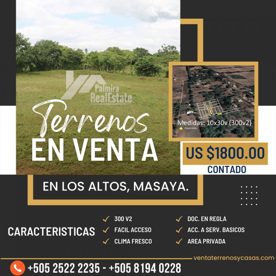 Foto Terreno en Venta en Masaya, Masaya - U$D 1.800 - TEV996 - BienesOnLine