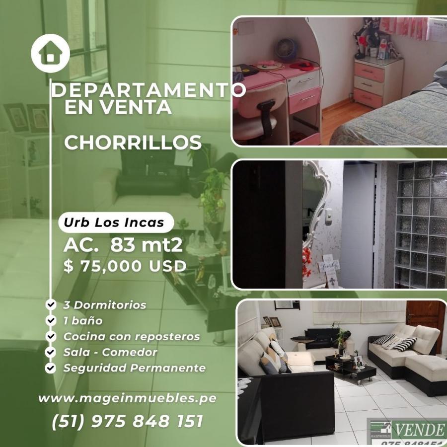 CHORRILLOS-VENTA LINDO DEPARTAMENTO 4° PISO