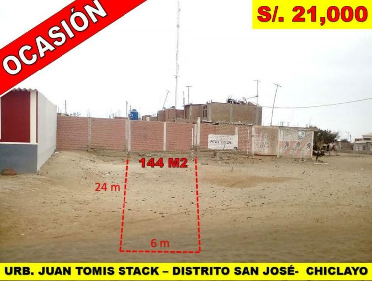 OCASIÓN: SE VENDE TERRENO URBANO EN JUAN TOMIS STACK - CIUDAD DE DIOS - CHICLAYO