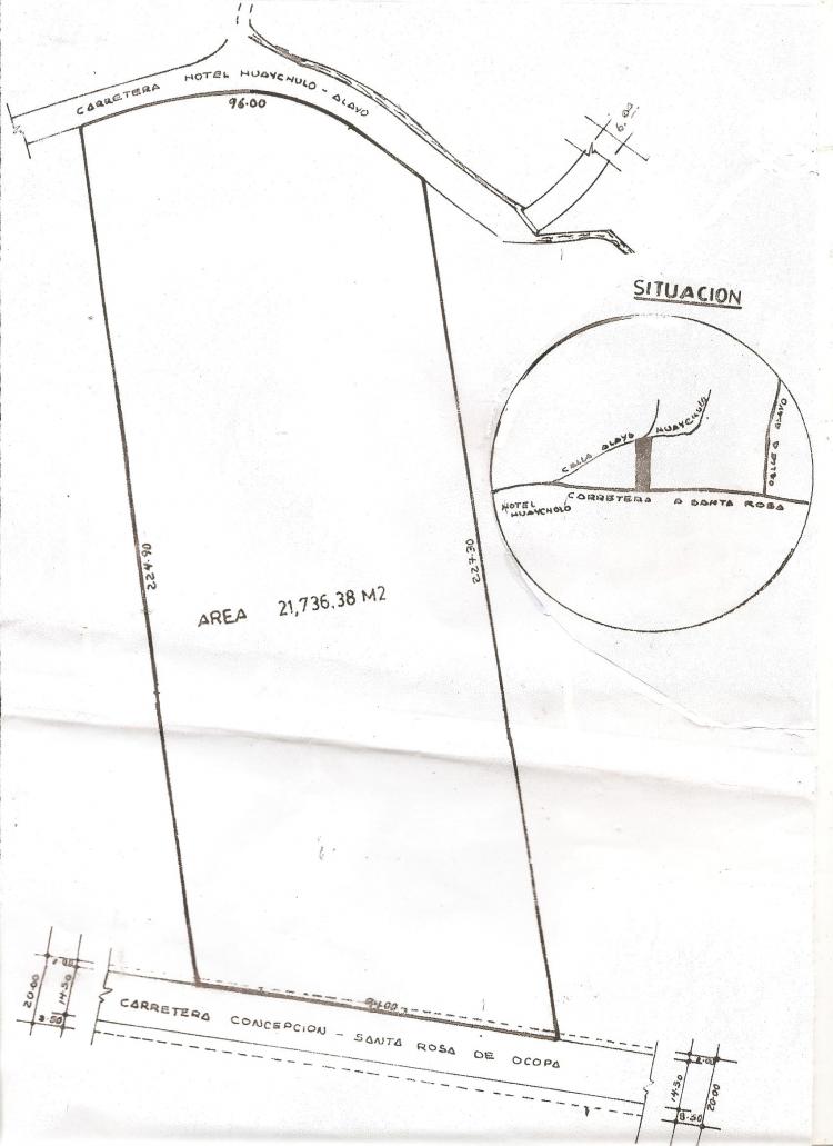 Terreno:  21,736 -  Excelente Ubicación: HUAYCHULO – CONCEPCION -  JUNIN