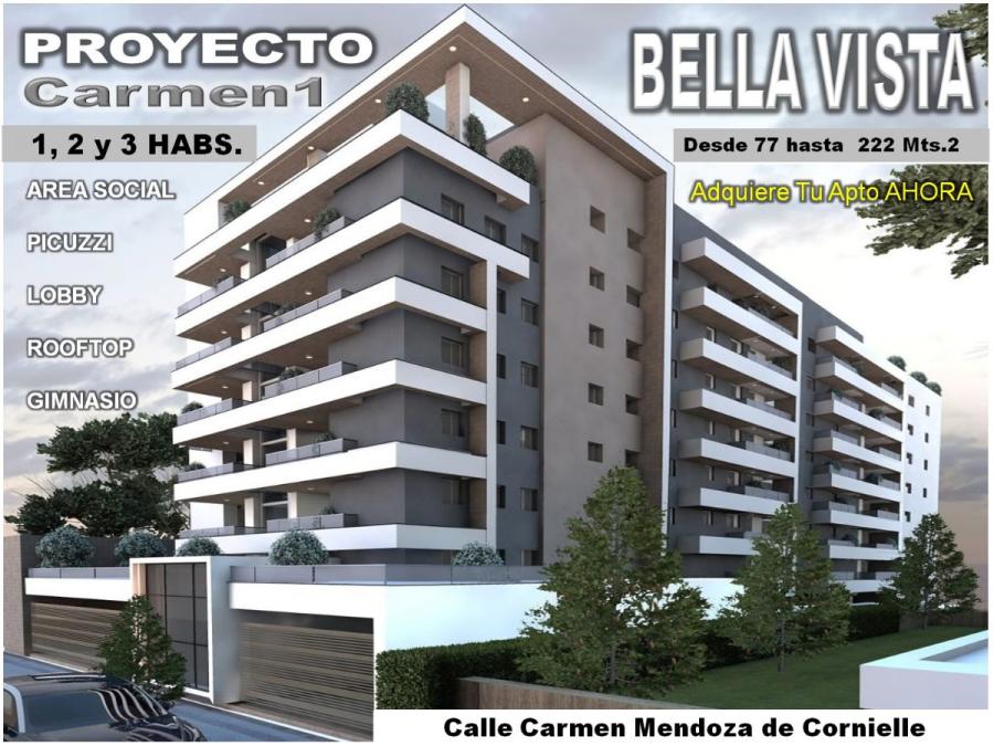 PROYECTO  APTOS EXCLUSIVO EN BELLA VISTA, TORRE CARMEN I, DE 1, 2 Y 3 HABS…….. A PASOS DE LA 27