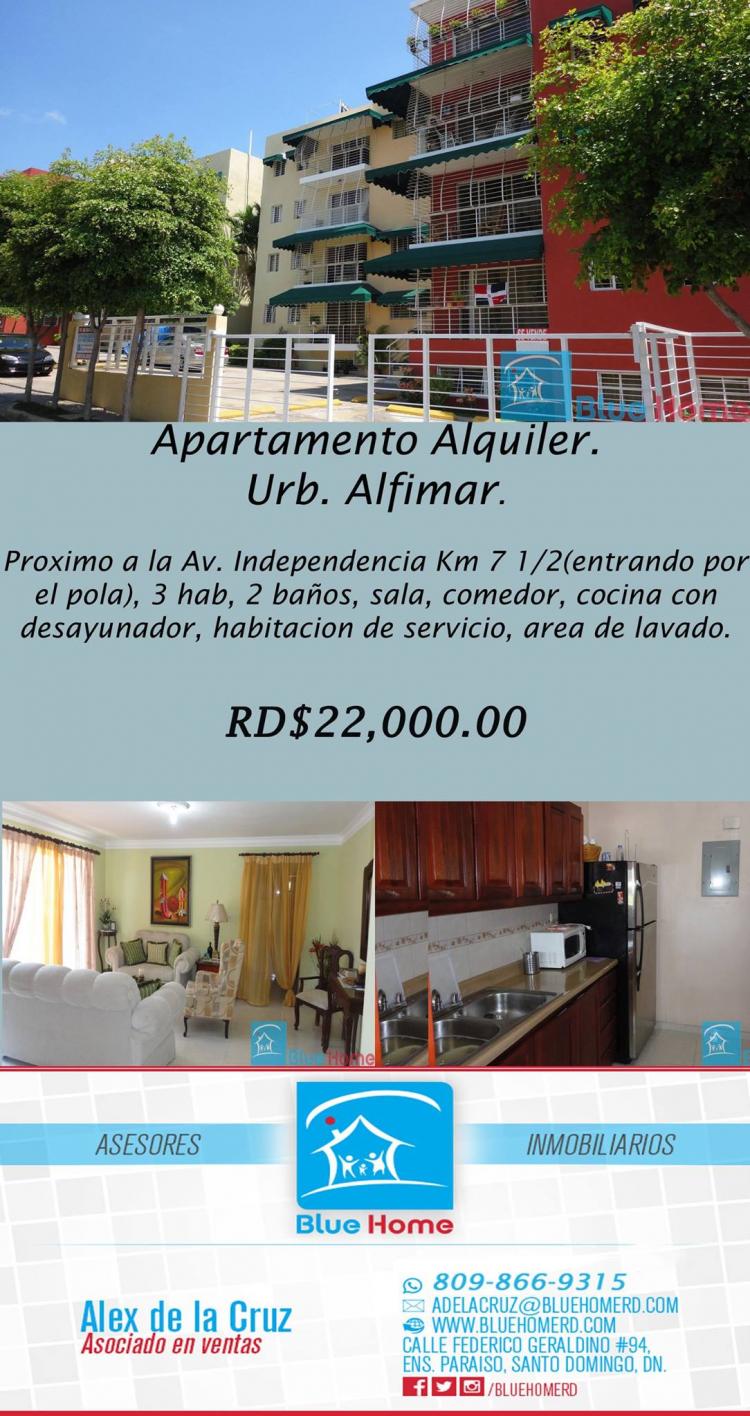 Apartamento En Afilmar,Alquiler , 3 Hab, 2 Baños, 1 Parqueo Rd$22,000