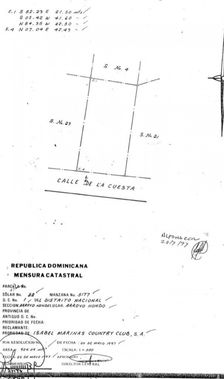 Foto Solar en Venta en Arroyo Hondo, Cuesta Hermosa, Distrito Nacional - U$D 180.000 - SOV72641 - BienesOnLine