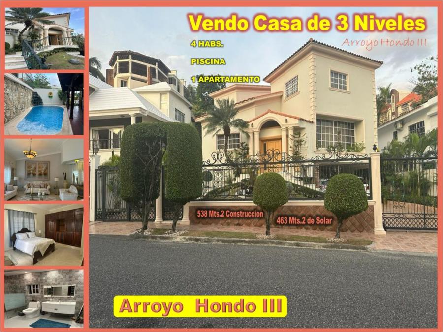 Foto Casa en Venta en ARROYO HONDO III, Altos de Arroyo Hondo, Distrito Nacional - U$D 530.000 - CAV72178 - BienesOnLine