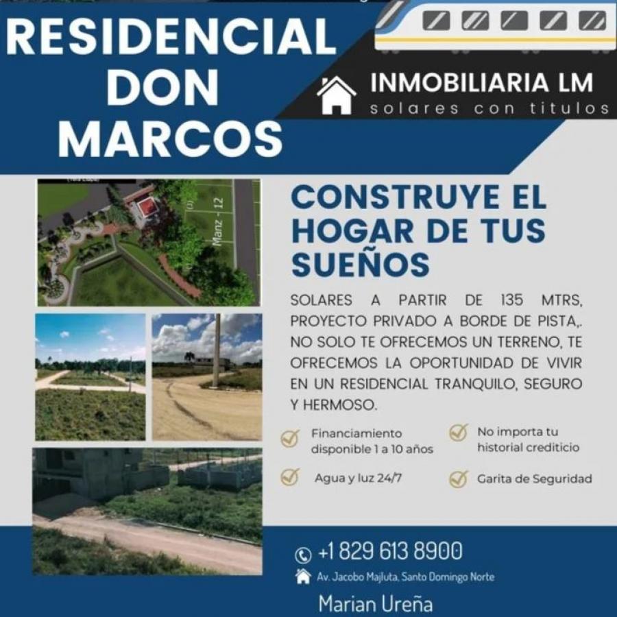 Venta de Solares, Buen precio aprovecha esta gran oportunidad, Residencial Don Marcos