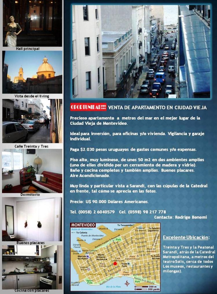 Foto Apartamento en Venta en Ciudad Vieja de Montevideo, Montevideo, Montevideo - $ 90.000 - APV2530 - BienesOnLine