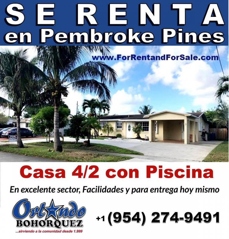 Casa en Renta en Broward, Hollywood, Florida - U$D  - CAR2595 -  BienesOnLine