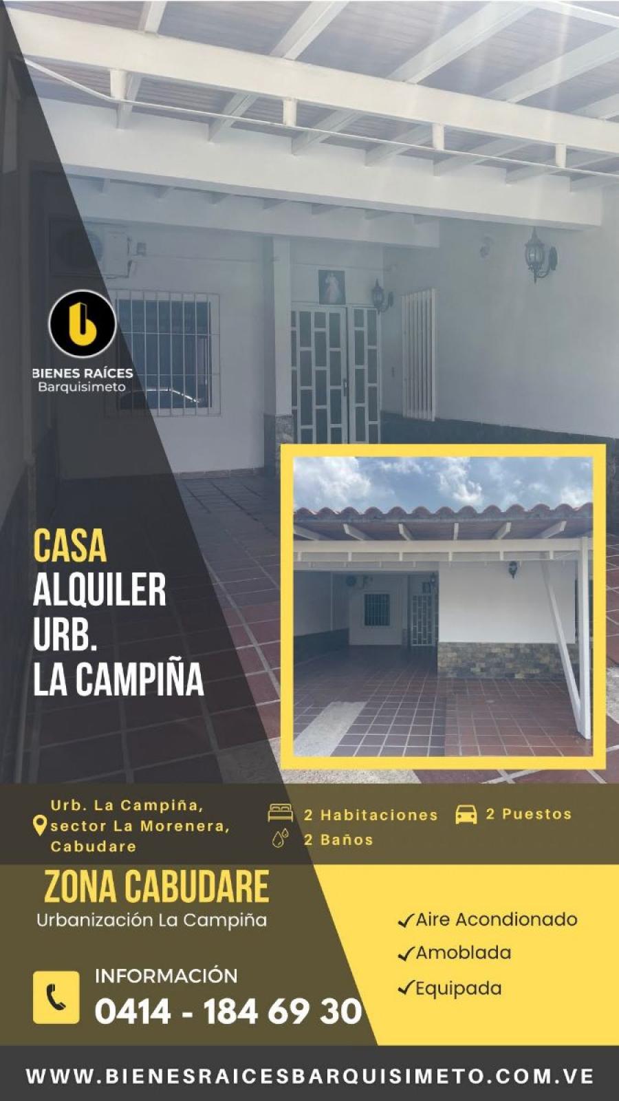 Foto Casa en Alquiler en Urb. La Campia, Cabudare, Lara - U$D 350 - CAA235040 - BienesOnLine