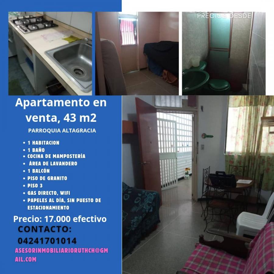 En venta apartamento, 43 M2, Parroquia Altagracia, dos cuadras de la avenida baralt 