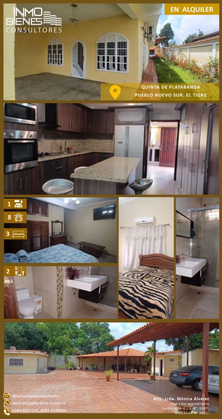 Foto Quinta en Alquiler en Edmundo Barrio, El Tigre, Anzotegui - U$D 800 - QUA235450 - BienesOnLine