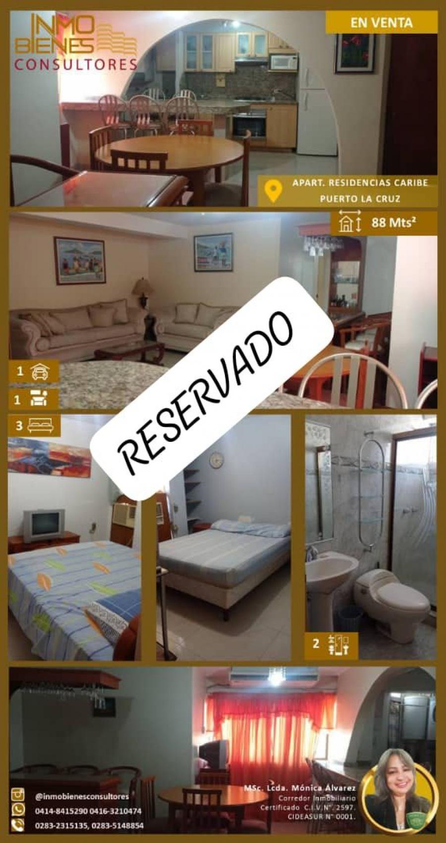 SE VENDE APARTAMENTO. RESIDENCIAS CARIBE. PUERTO LA CRUZ. ANZÓATEGUI.